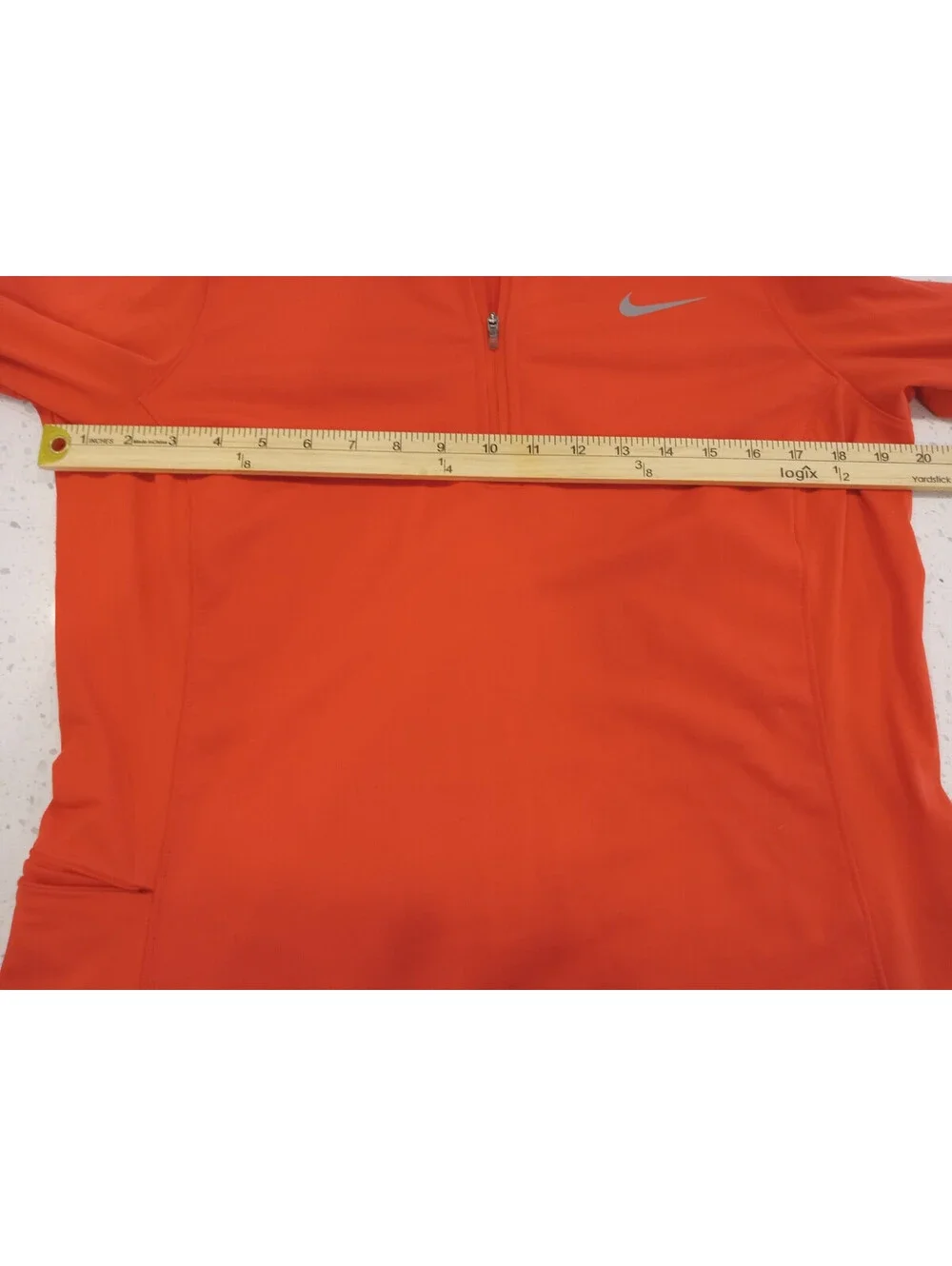 Nike Dri-FIT Running Hoodie Womens Large Orange 1/2 Zip Sweatshirt Pullover L